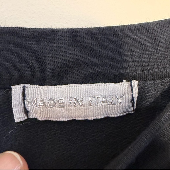 Made in Italy unknown creator, Black Long Sleeve Shirt with White Text - Picture 7 of 9